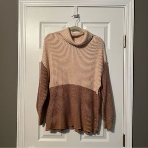 American Eagle Oversized Colorblock Cowl Neck Sweater